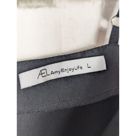 AEL AmyEnjoyLife Fit & Flare Midi Dress Coquette Feminine Retro Pinup Pockets LG - Picture 6 of 7